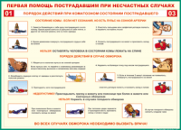 Таблица Порядок действий при коматозном состоянии пострадавшего 1000*1400 винил - «globural.ru» - Новый Уренгой