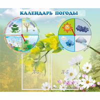 Стенд "Календарь погоды" с 2 карманами - «globural.ru» - Новый Уренгой