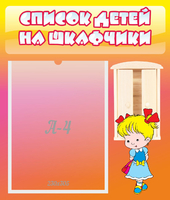 Стенд "Список детей на шкафчики" №6 - «globural.ru» - Новый Уренгой