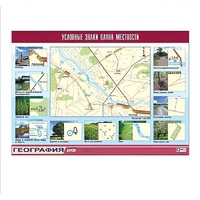Таблица демонстрационная "Условные знаки плана местности" (винил 100x140) - «globural.ru» - Новый Уренгой