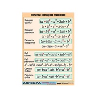 Таблица демонстрационная "Формулы сокращения умножения" (винил 70х100) - «globural.ru» - Новый Уренгой