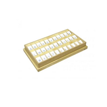 Английский алфавит на пластиковых табличках. Синий. Печатные буквы. 20/20 штук - «globural.ru» - Новый Уренгой