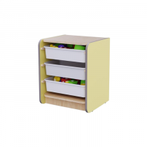 Одинарный модуль для хранения игрушек из коллекции мебели «НЕГА» (цвет желтый) - «globural.ru» - Новый Уренгой