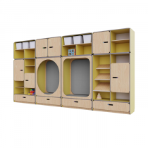 Детская стенка с местом для хранения и зонами отдыха из коллекции «НЕГА» (цвет желтый) - «globural.ru» - Новый Уренгой