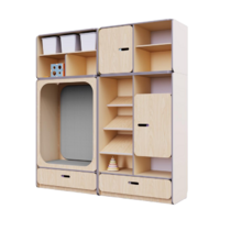 Детская стенка с местом для хранения и прямоугольной зоной отдыха из коллекции «НЕГА» (цвет бежевый) - «globural.ru» - Новый Уренгой