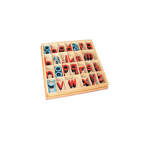 Английский подвижный деревянный алфавит в коробке - печатные буквы. 5/10 штук - «globural.ru» - Новый Уренгой