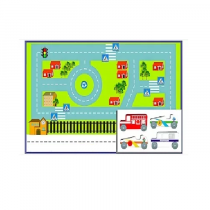 Игровой коврик "Дорожное движение - 3" с набором транспортных средств - «globural.ru» - Новый Уренгой