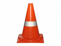 Сигнальный дорожный конус (жесткий, с одной световозвращающей полосой) - «globural.ru» - Новый Уренгой