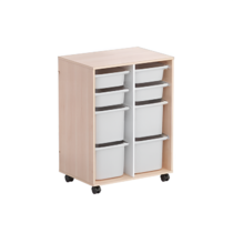 Тумба мобильная для пособий (бук/белый) - «globural.ru» - Новый Уренгой