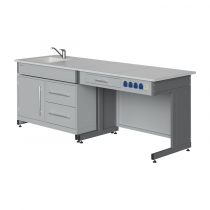 Стол демонстрационный (с раковиной, подводкой и отведением воды, сантехникой, электрическими розетками, автоматами аварийного отключения тока) - «globural.ru» - Новый Уренгой