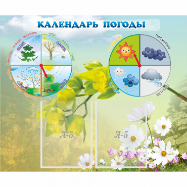 Стенд "Календарь погоды" с 2 карманами - «globural.ru» - Новый Уренгой